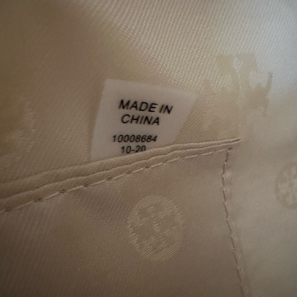 Tory Burch Beige Green Flower Tote - Picture 7 of 10